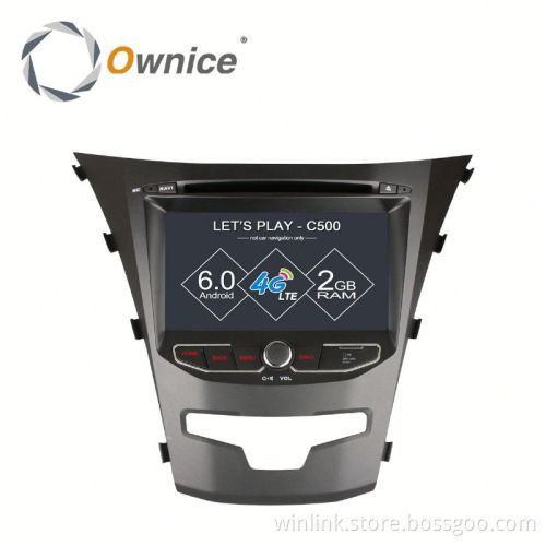 Ownice Android 6.0 Cortex A53 4core car navi radio for ssangyong korando bulit in 4G LTE support BT
